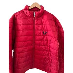 True Religion micro puffer jacket Red L
